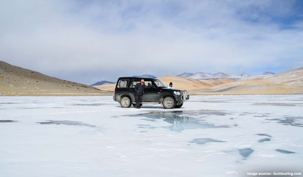 Frozen Tsomoriri Lake, Ladakh