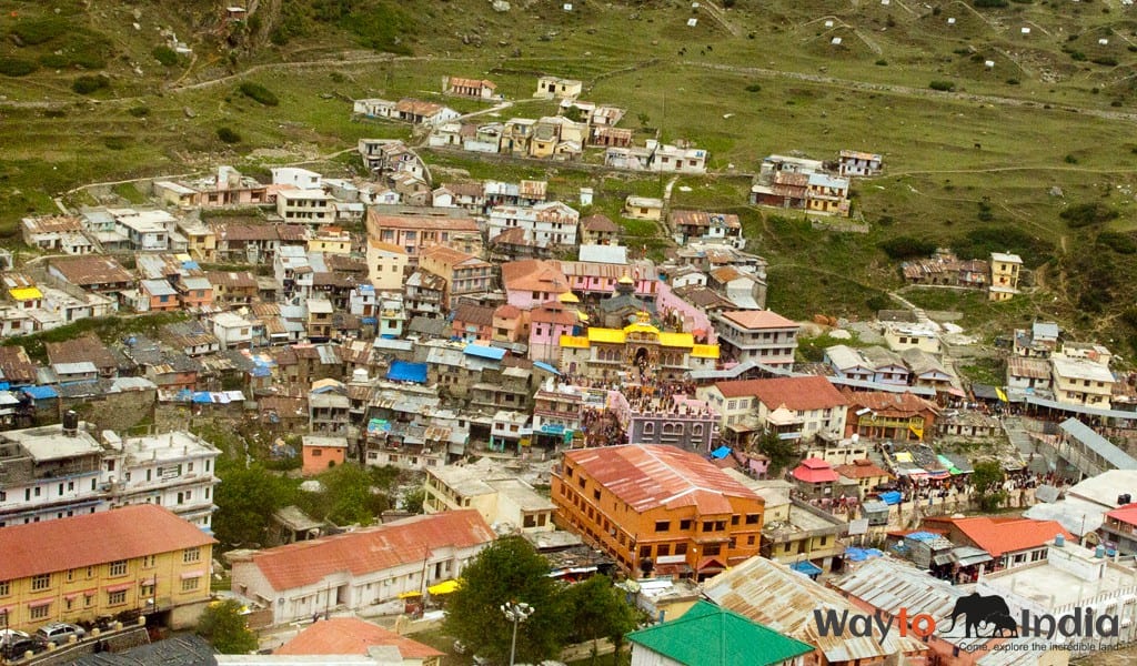 View of Badrinath Temple from Helicopter